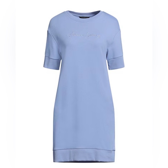 Armani Exchange Cursive Logo Sweatshirt Dress A/X lavender Size M NWOT - Picture 3 of 7